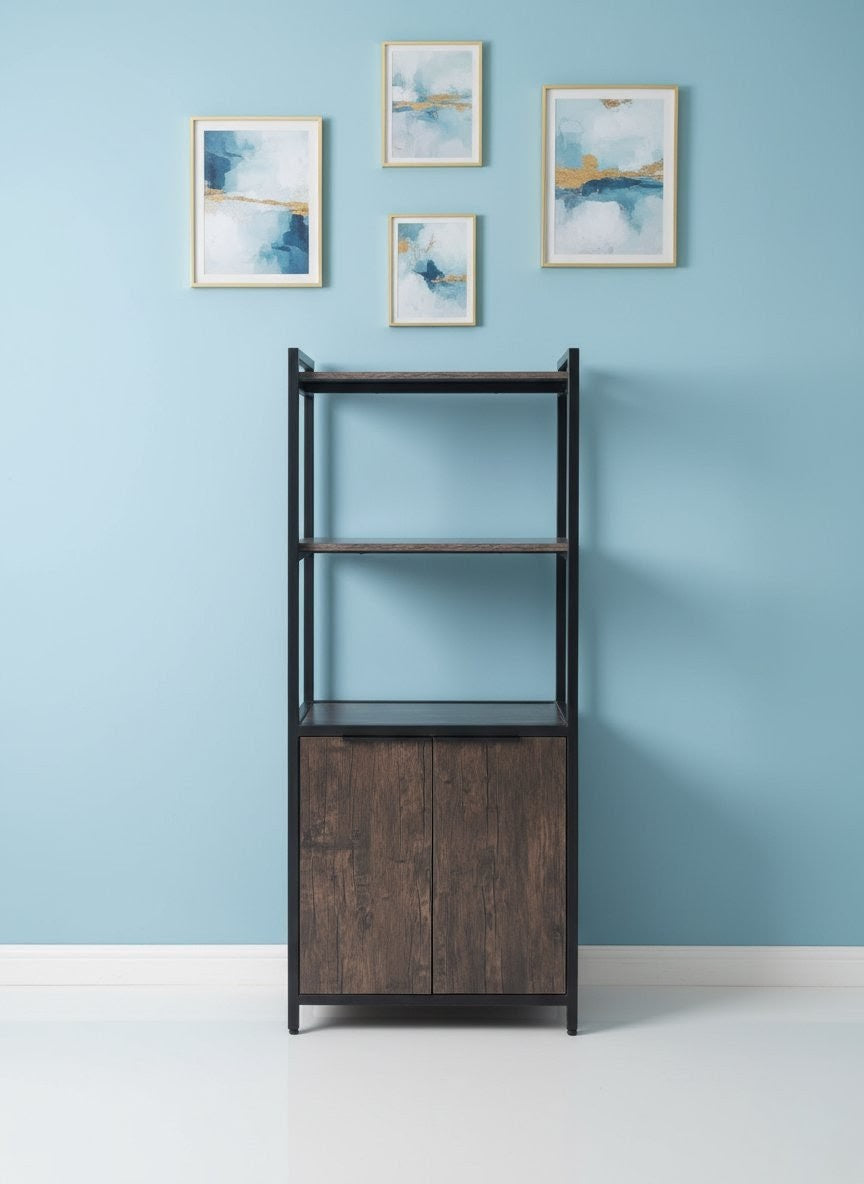 Storage shelf with cabinet