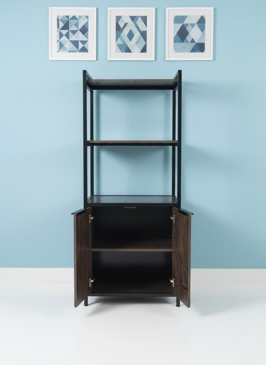 Storage shelf with cabinet